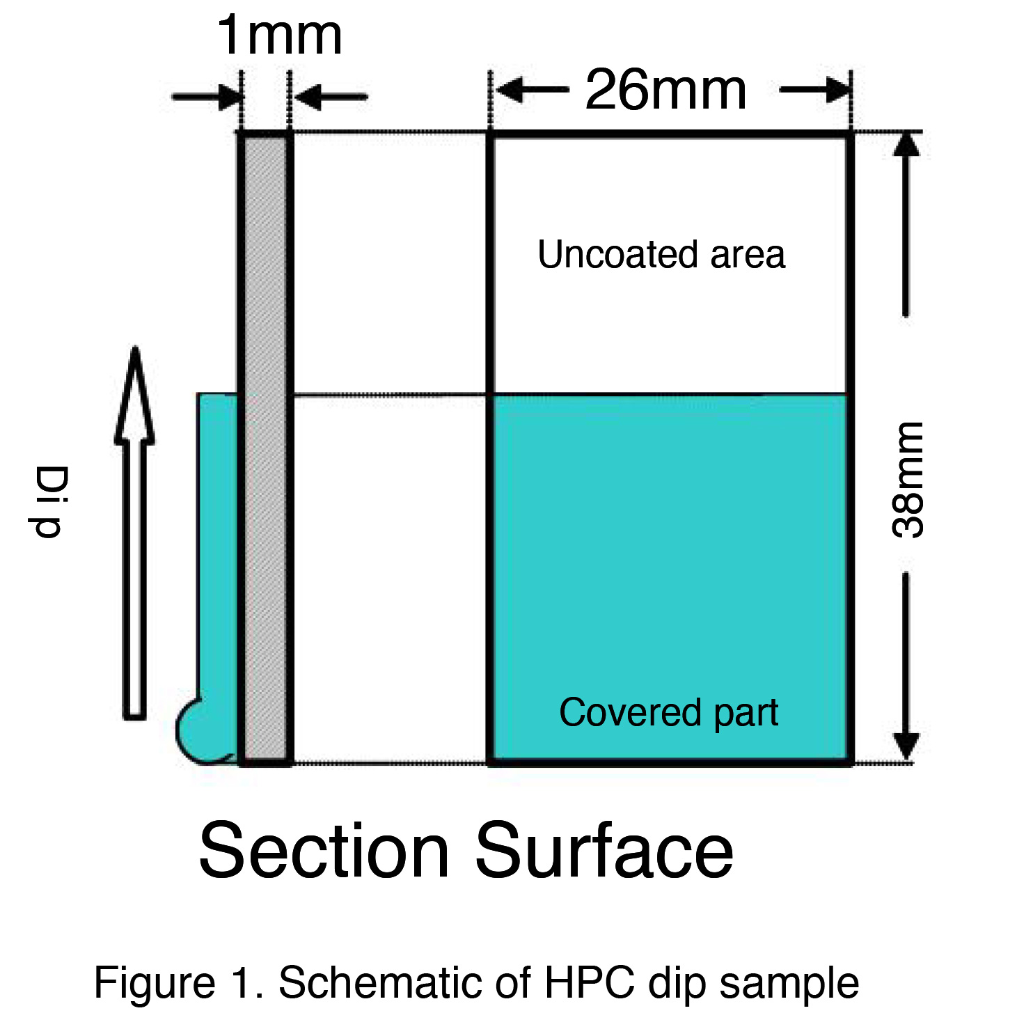 Figure 1. Schematic of HPC dip sample